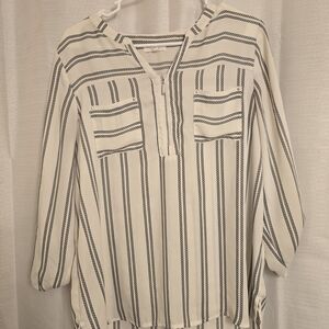 Maurices Black and White Striped Blouse